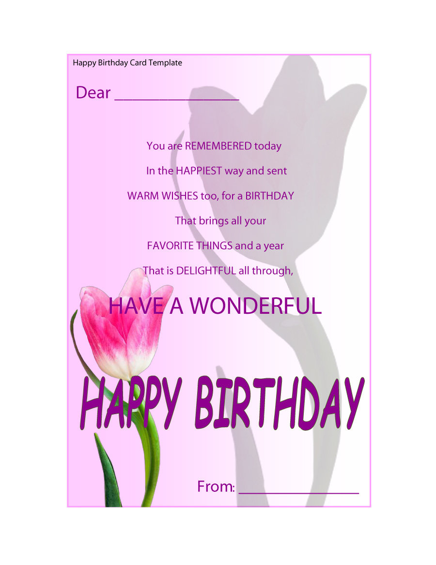 40+ Free Birthday Card Templates ᐅ Template Lab Throughout Microsoft Word Birthday Card Template