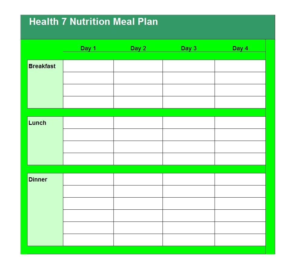 40+ Weekly Meal Planning Templates ᐅ Template Lab With Meal Plan Template Word