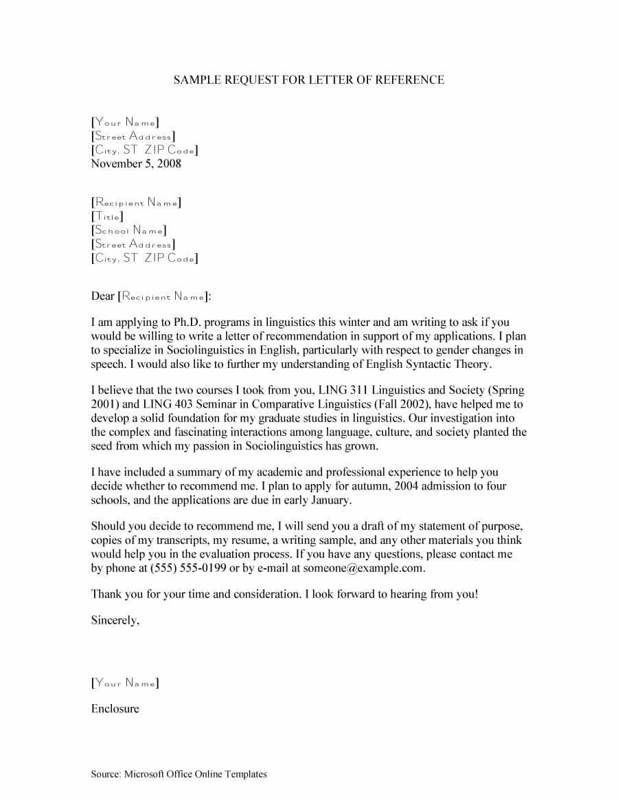 43 Free Letter Of Recommendation Templates & Samples Pertaining To Letter Of Reccomendation Template
