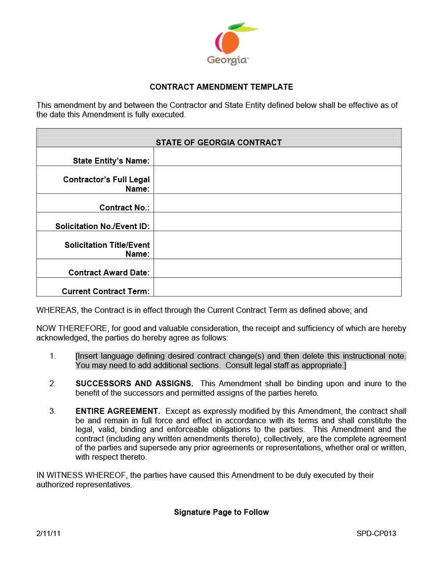 44 Professional Contract Amendment Templates & Samples ᐅ Within Legally Binding Contract Template