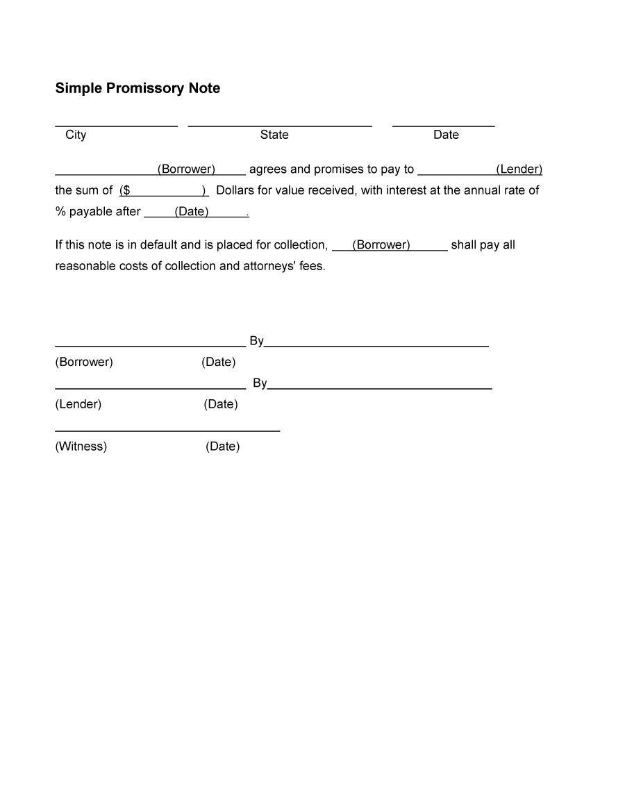 45 Free Promissory Note Templates & Forms [Word & Pdf] ᐅ Regarding Note Payable Template