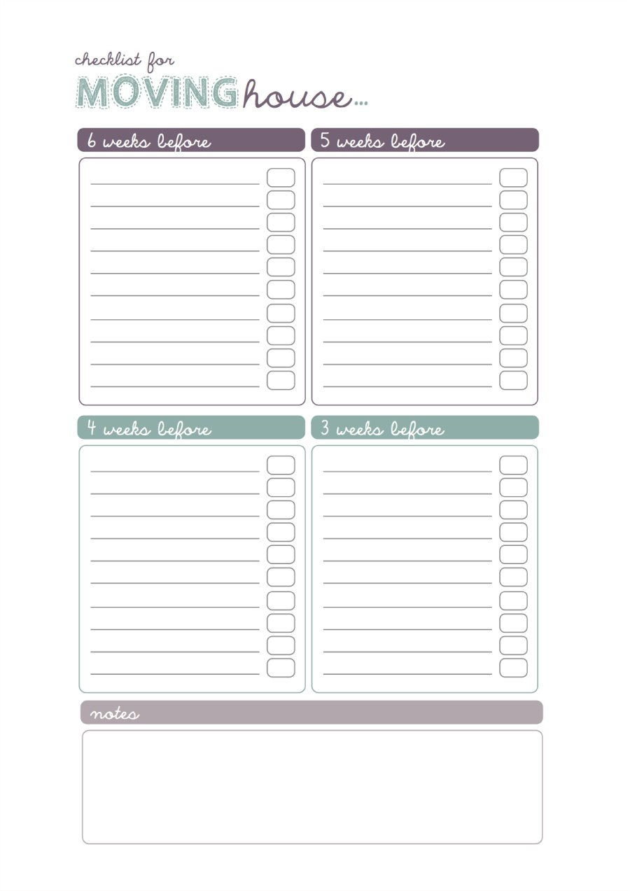 45 Great Moving Checklists [Checklist For Moving In / Out With Regard To Moving Box Labels Template