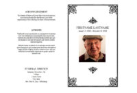 47 Free Funeral Program Templates (In Word Format) ᐅ in Memorial Brochure Template