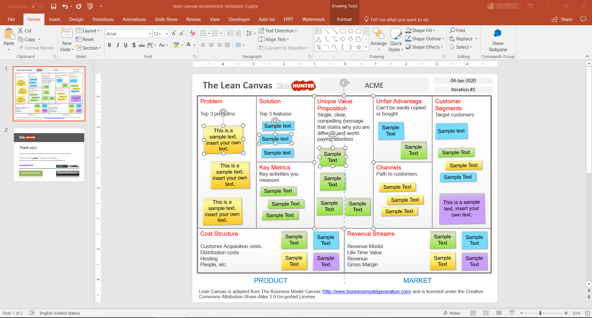 5+ Best Editable Business Canvas Templates For Powerpoint Within How To Create A Template In Powerpoint