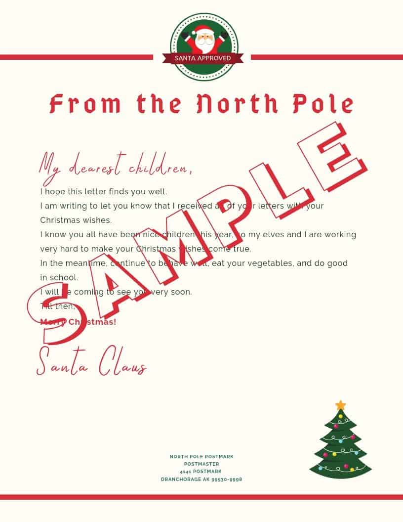5 Letter To Santa Template Printables (Downloadable Pdf) With Regard To Letter From Santa Template Word