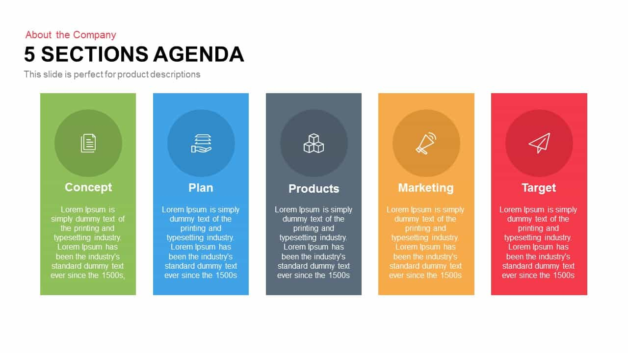 5 Sections Agenda Powerpoint Template And Keynote – Slidebazaar Within Keynote Brochure Template
