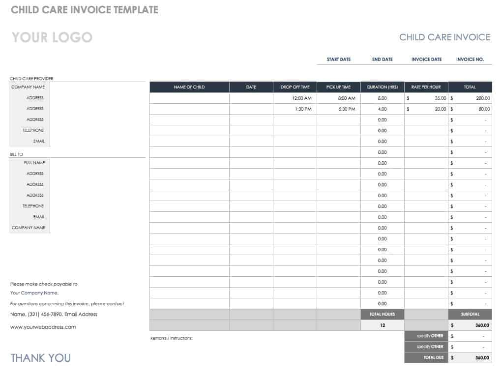 55 Free Invoice Templates | Smartsheet For House Cleaning Invoice Template Free