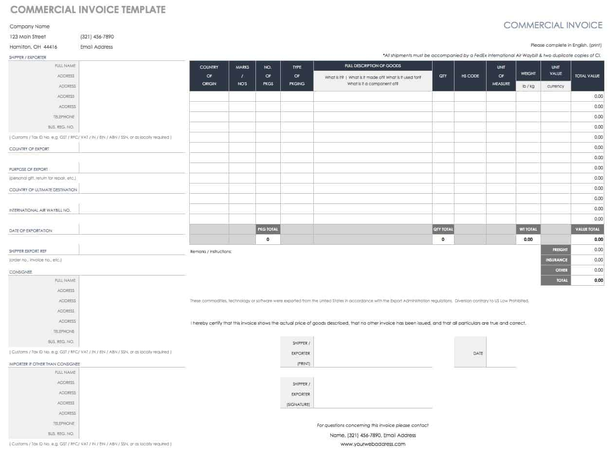 55 Free Invoice Templates | Smartsheet For Moving Company Invoice Template Free