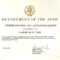 6+ Army Appreciation Certificate Templates – Pdf, Docx With Officer Promotion Certificate Template