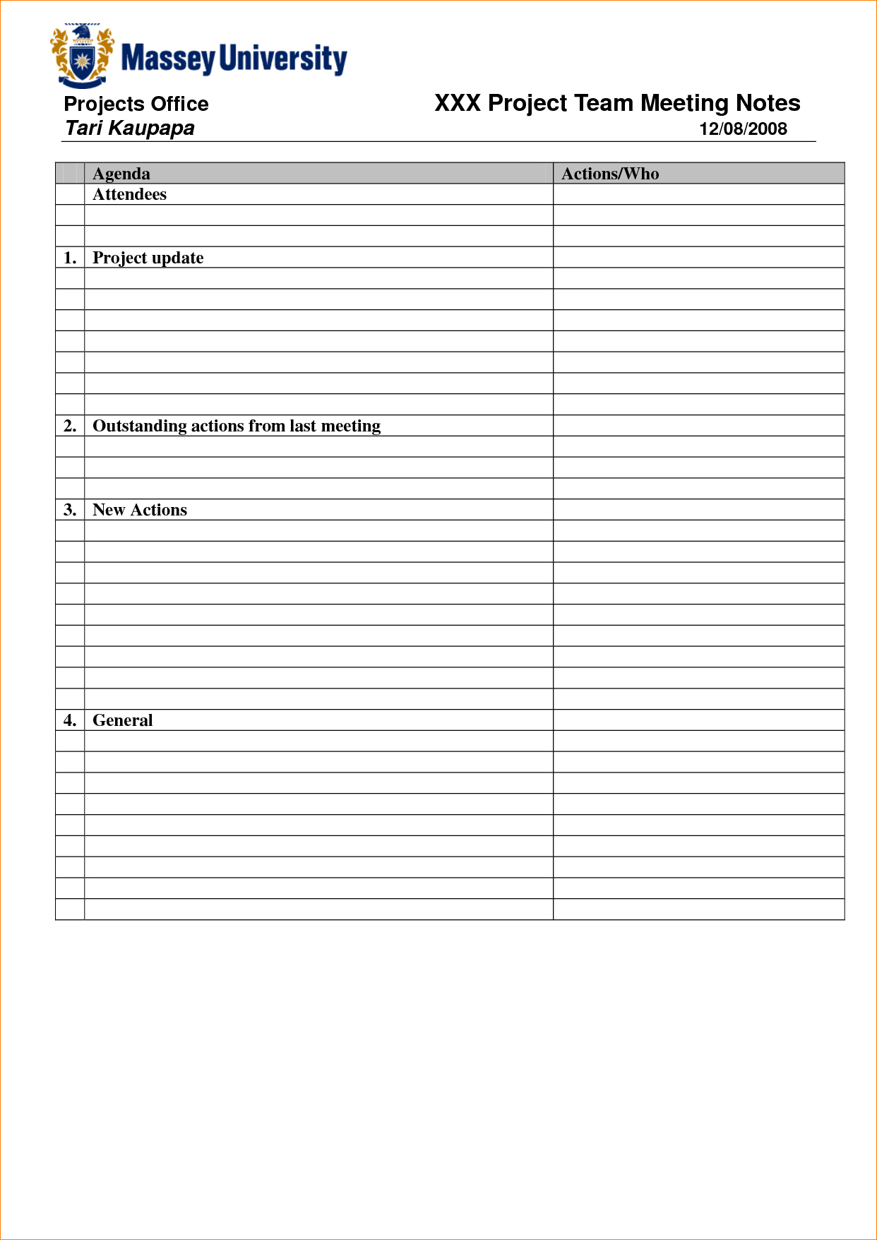 6+ Meeting Note Template | Outline Templates Throughout Notes Outline Template
