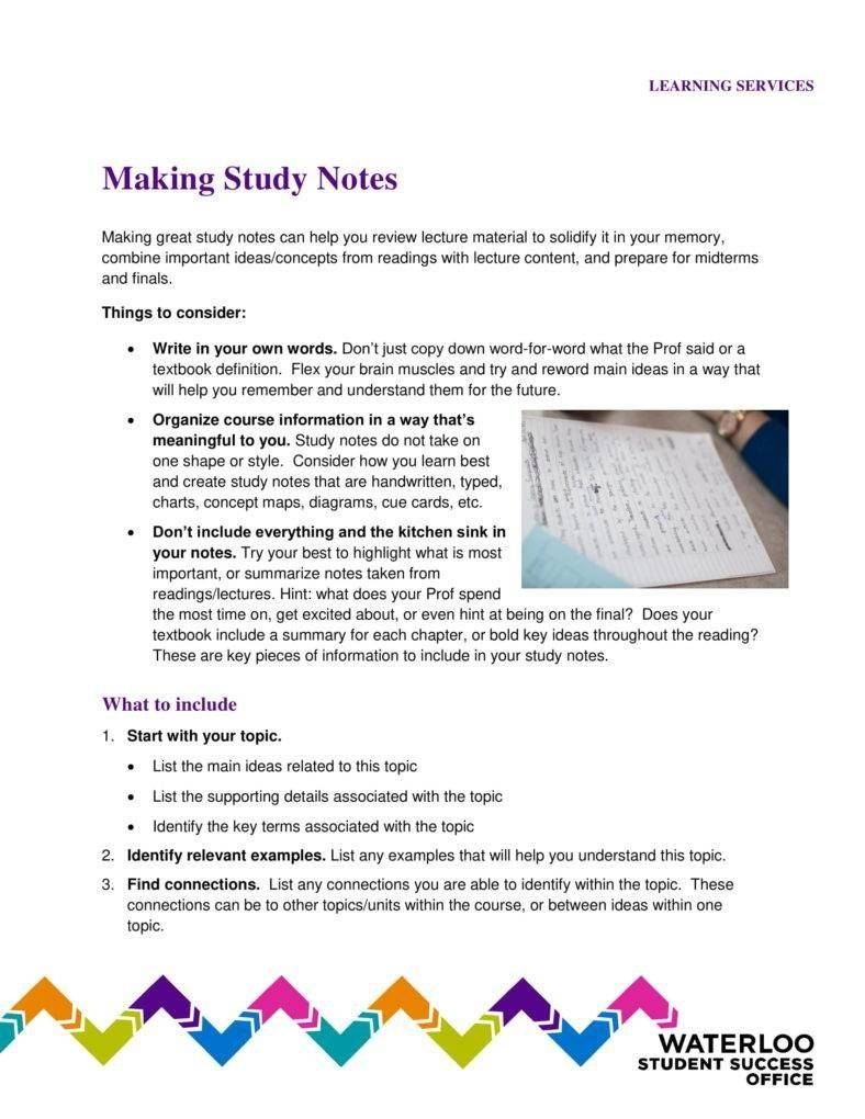 6+ Study Notes Templates – Pdf | Free & Premium Templates Throughout Lecture Note Template