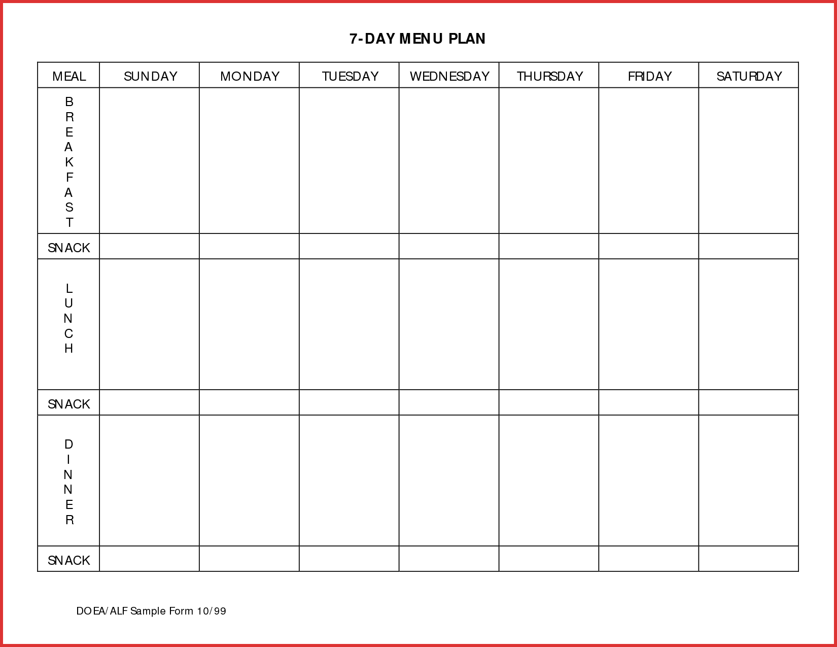 7 Day Meal Plan Template – Colona.rsd7 Intended For Meal Plan Template Word