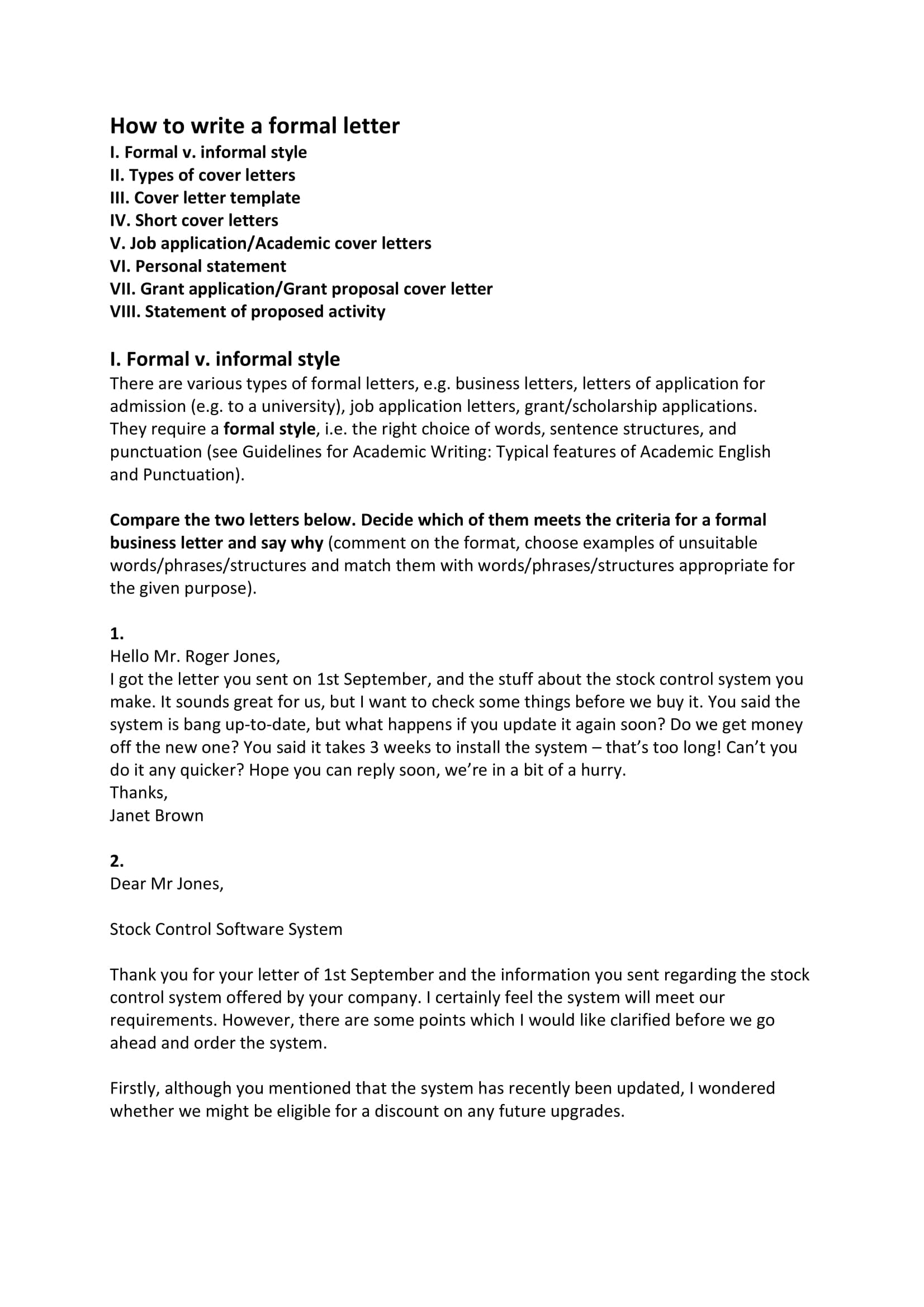 8+ Business Formal Letter Examples – Pdf | Examples With Regard To How To Write A Formal Business Letter Template