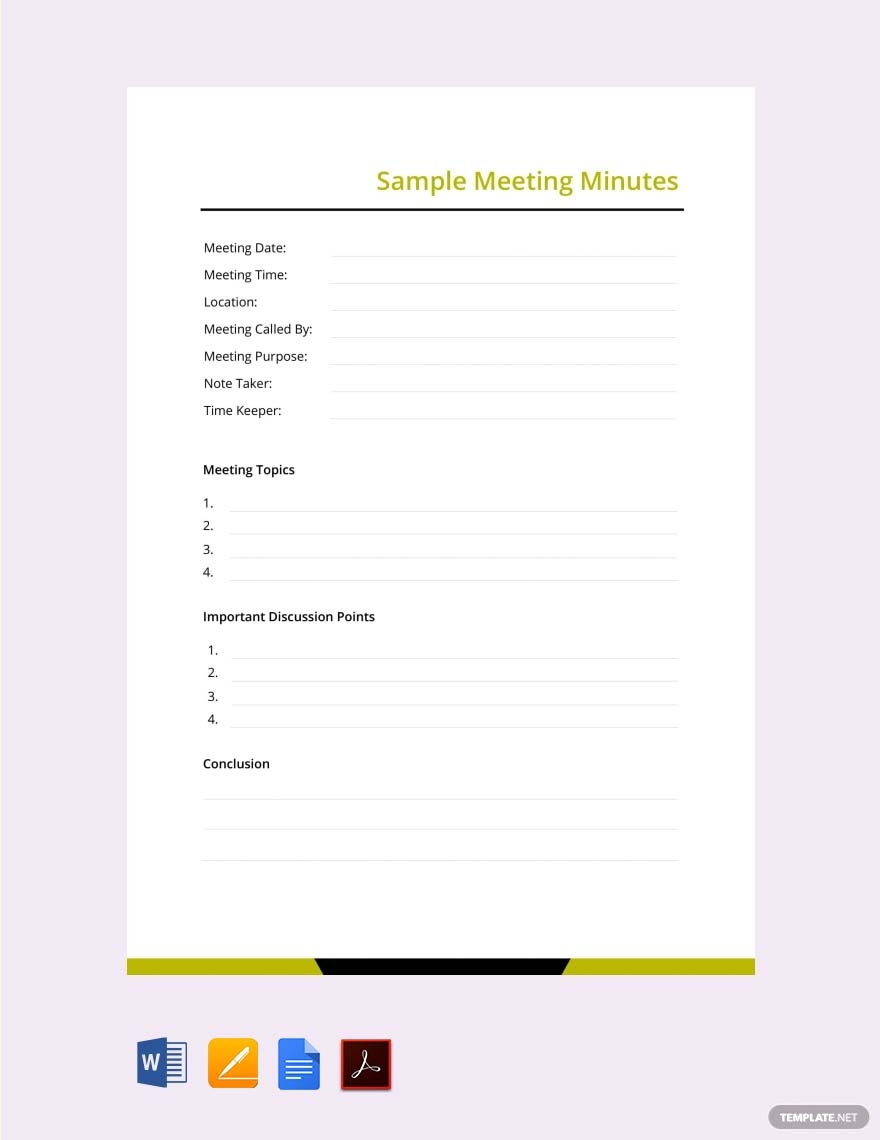 9+ School Meeting Minutes Templates In Word, Pdf, Apple Intended For Meeting Note Template