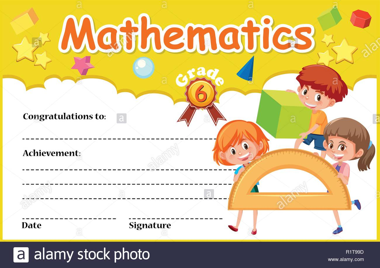 A Mathematic Certificate Template Illustration Stock Vector Throughout Math Certificate Template