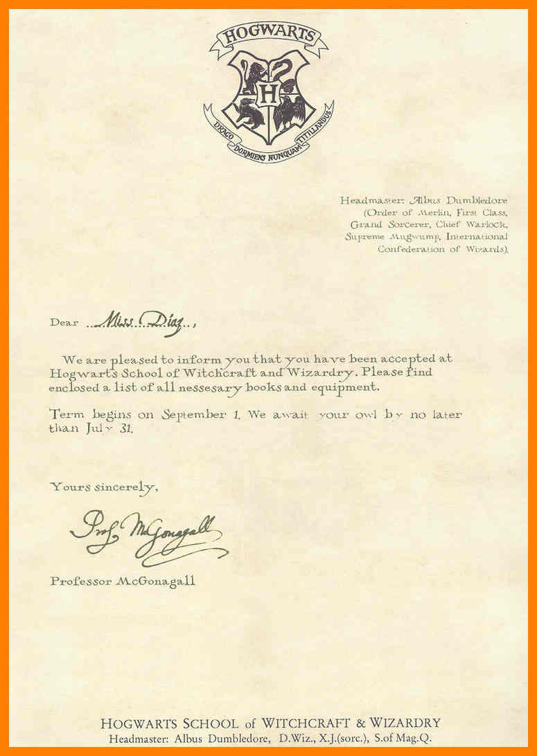 A309E6 Harry Potter Letter Gplusnick | Wiring Library Within Harry Potter Acceptance Letter Template