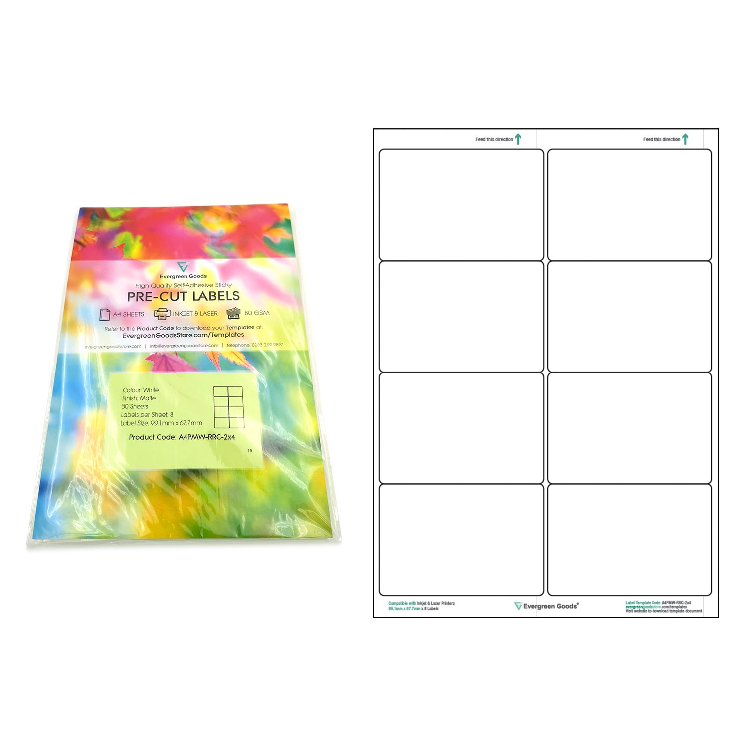 A4 Pre Cut Multi Matte White Paper Labels (2X4, 8 Labels Per Regarding Label Printing Template 21 Per Sheet