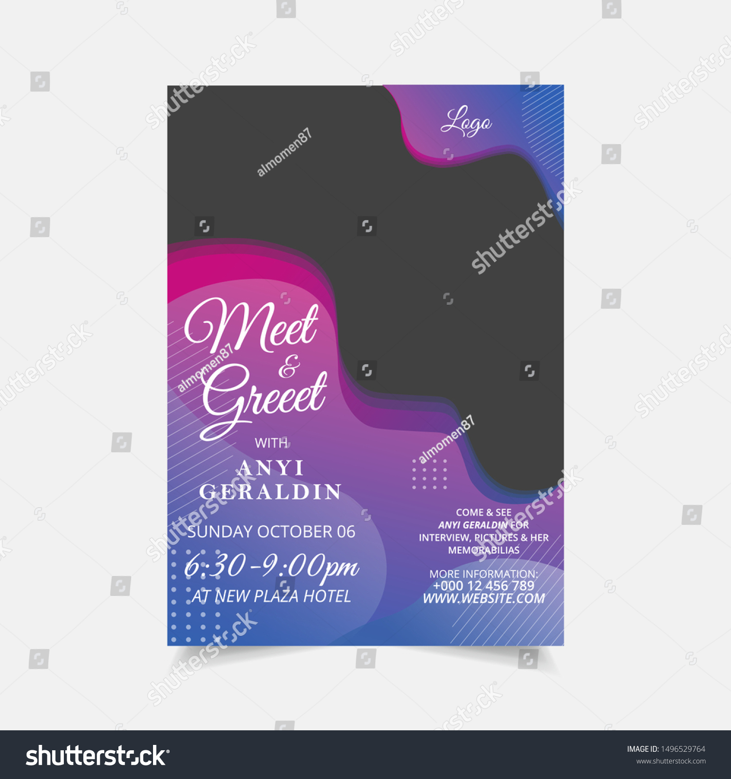 Abstract Meet Greet Flyer Templates Cleibraties Stock Vector With Meet And Greet Flyers Templates