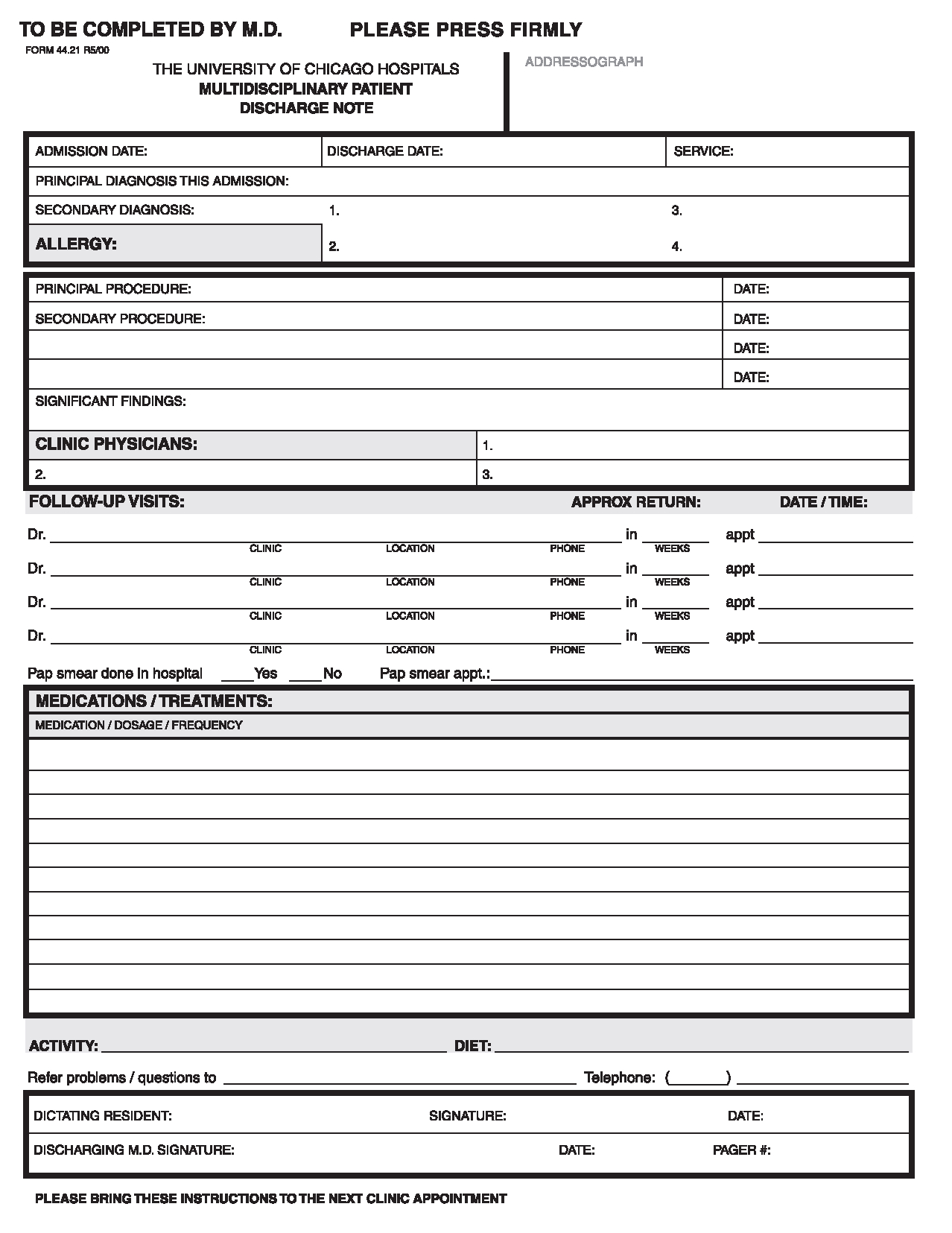 Admission, Transfer, And Discharge (Client Care) (Nursing Within Nursing Home Physician Progress Note Template