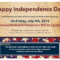 American Independence Day With Flat Design. 4Th Of July With Office Closed Sign Template