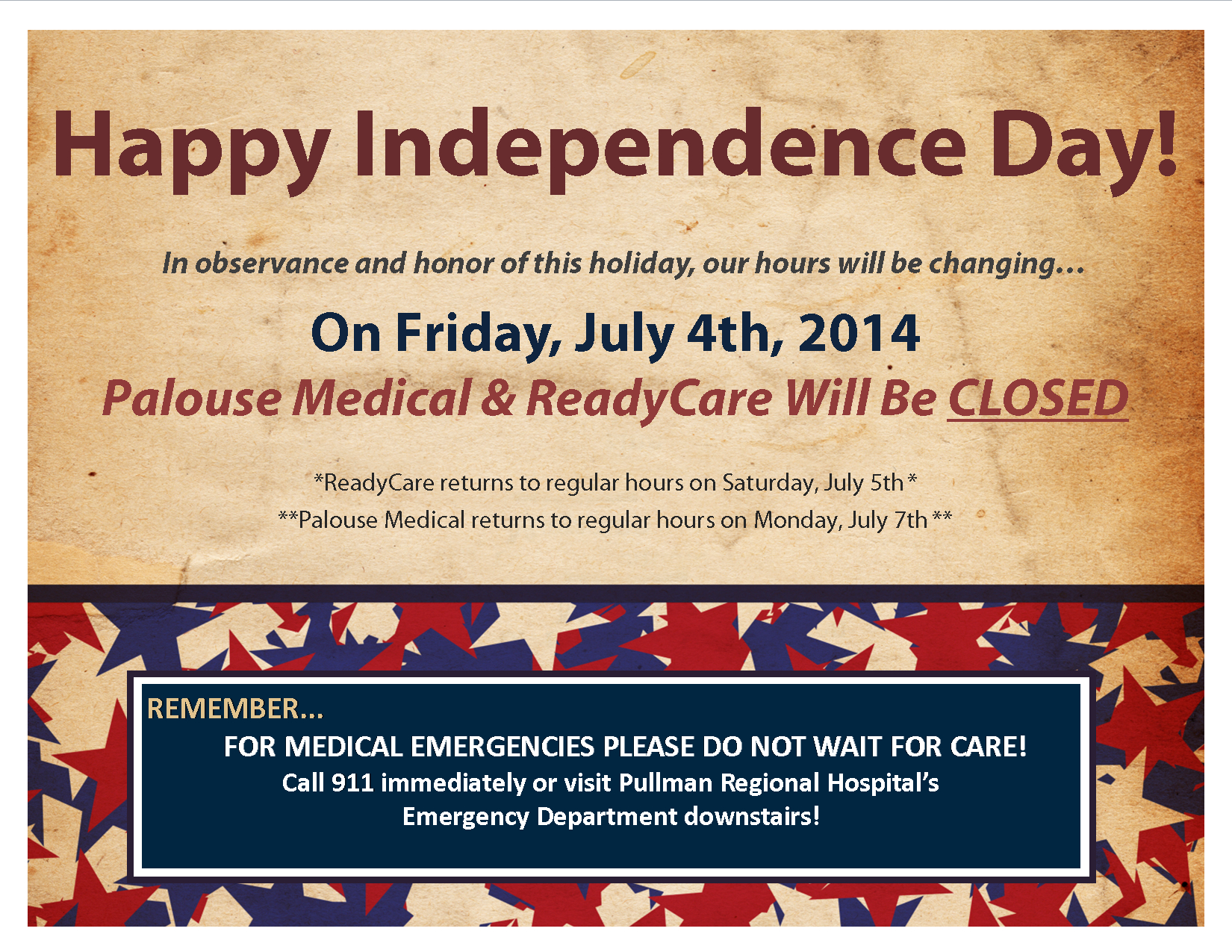 American Independence Day With Flat Design. 4Th Of July With Office Closed Sign Template