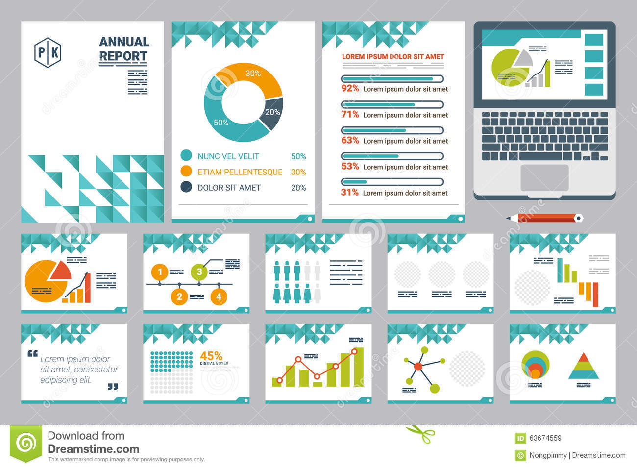 Annual Report Cover A4 Sheet And Presentation Template Stock Pertaining To Illustrator Report Templates