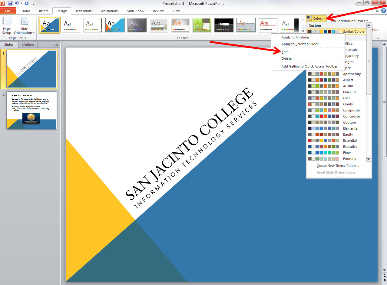 Applying And Modifying Themes In Powerpoint 2010 Throughout How To Change Template In Powerpoint
