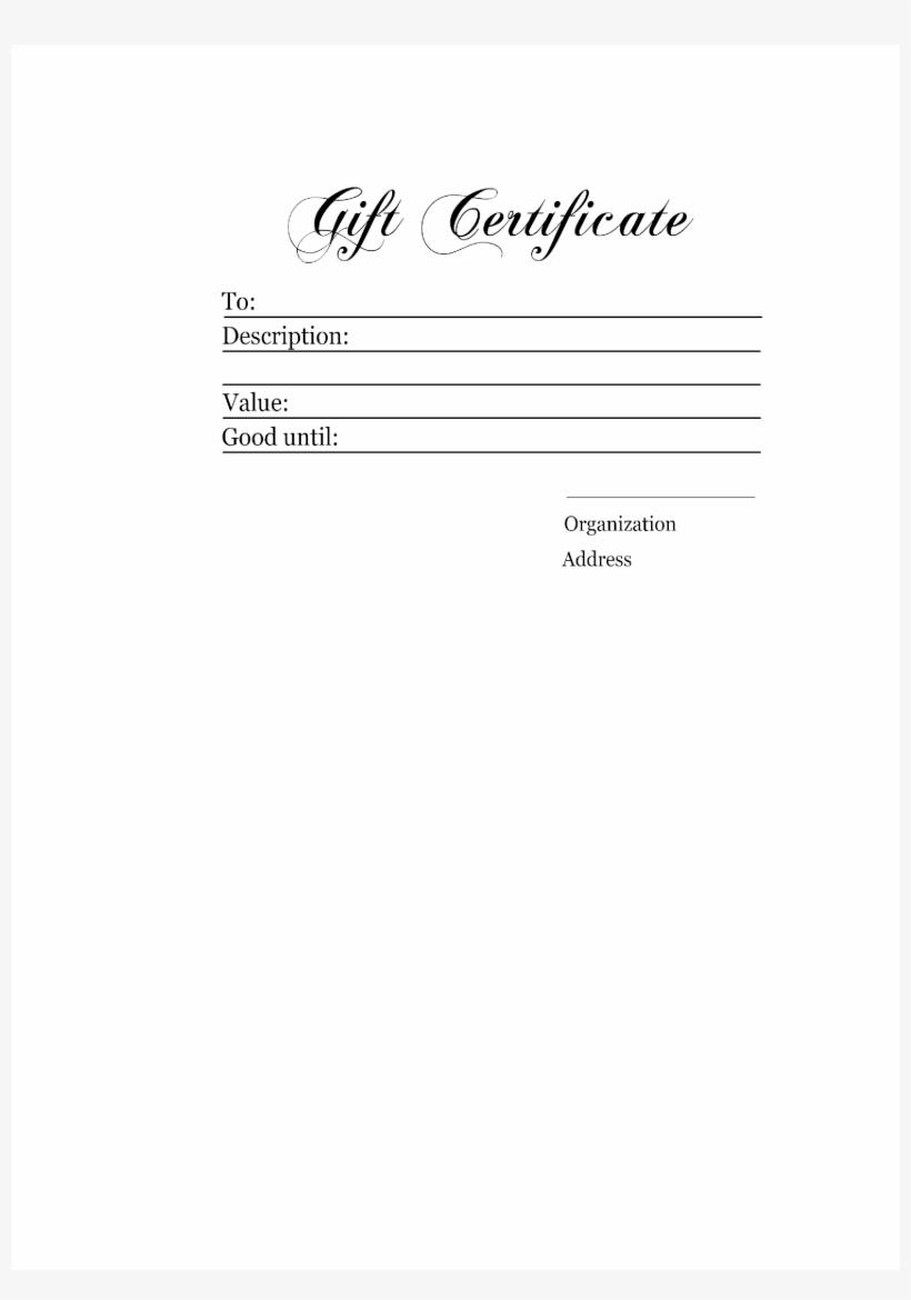 Authentic Gift Certificate Main Image Download Template For Homemade Gift Certificate Template