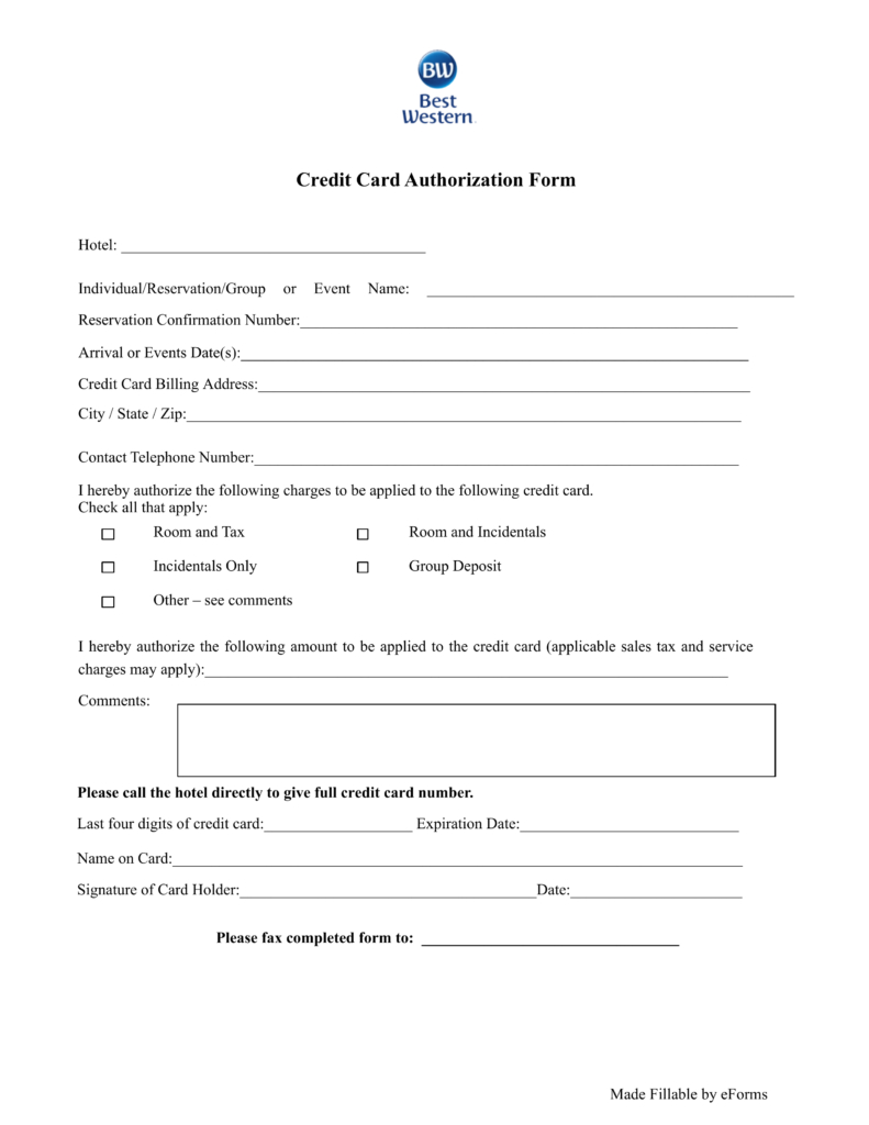 Authorization Forms – Colona.rsd7 With Hotel Credit Card Authorization Form Template