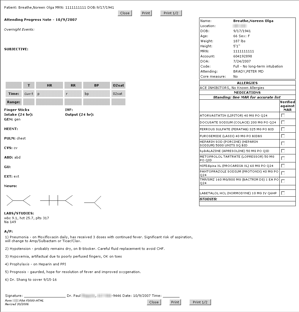 Automating Healthcare In Icu Daily Progress Note Template