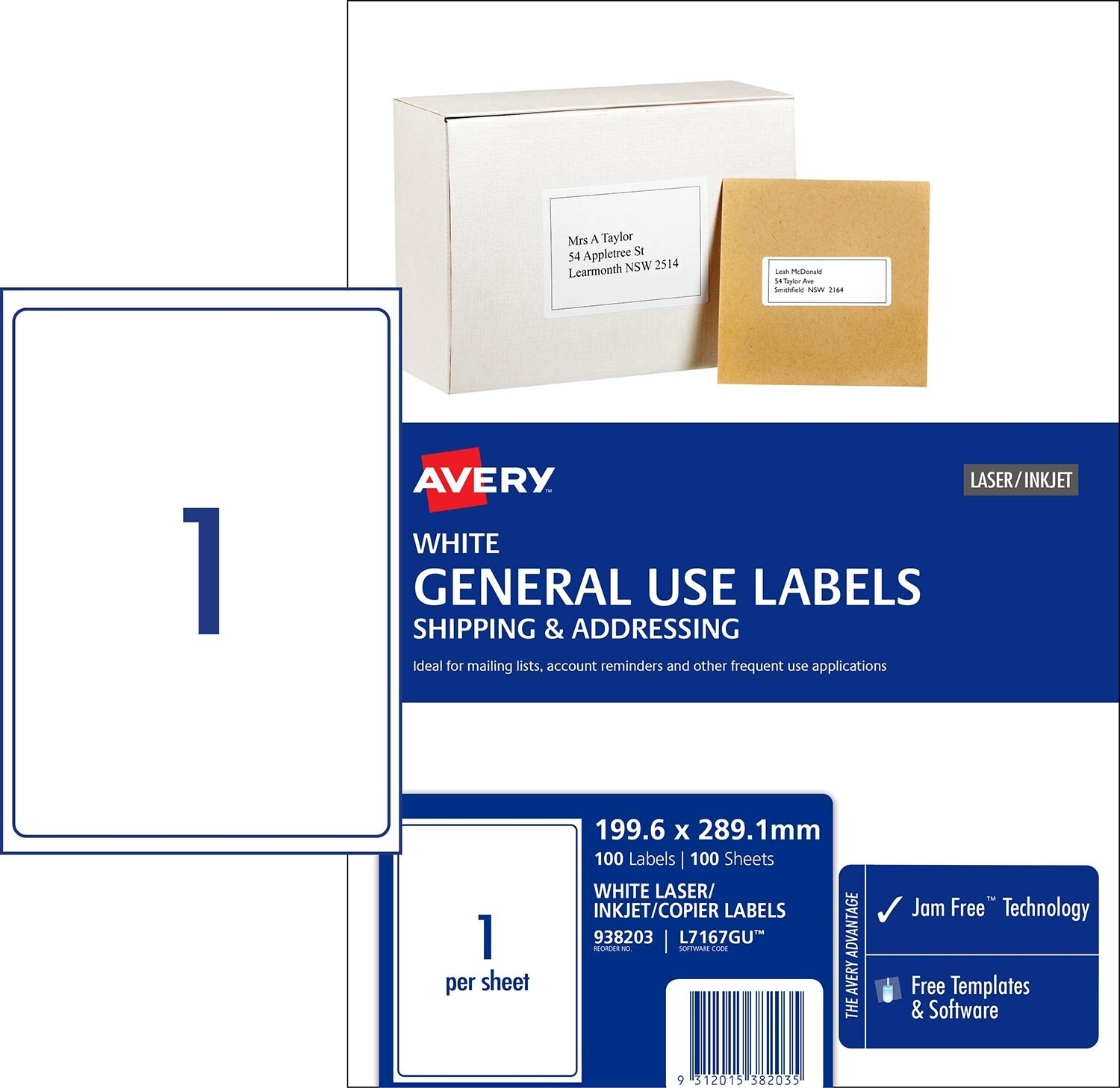 Avery 938203 General Use Copier Laser Label 1 Per Sheet Regarding Maco Label Template