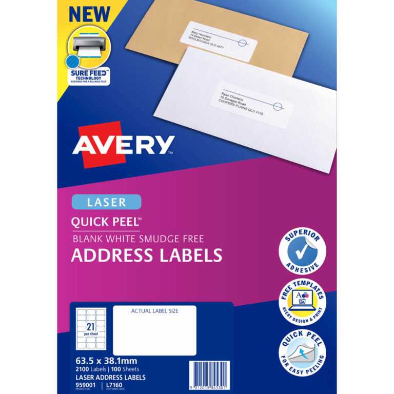 Avery Laser 840 Labels L7160 within L7160 Label Template Best