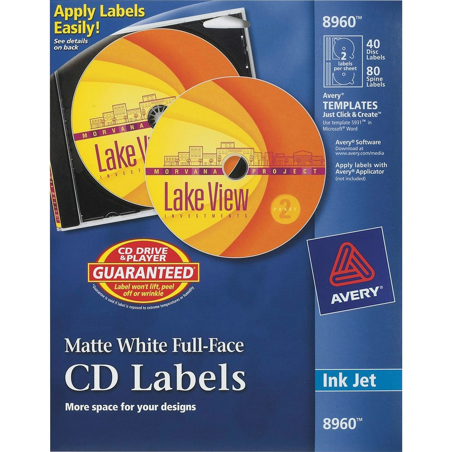 Avery® Cd Labels, Print To The Edge, Permanent Adhesive Inside Microsoft Office Cd Label Template