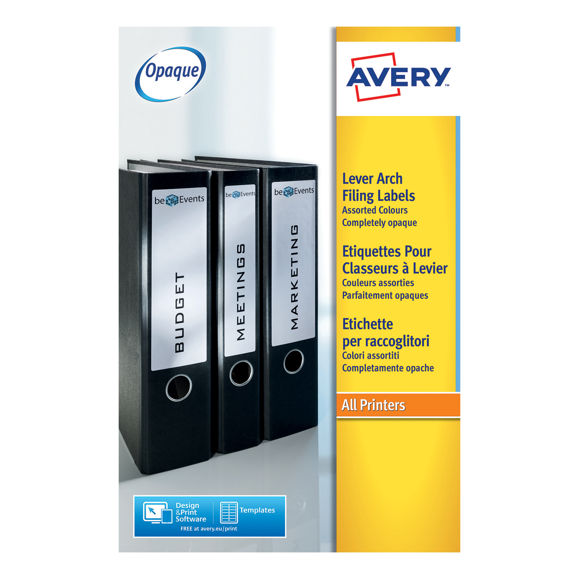 Avery Filing Labels Laser Lever Arch 4 Per Sheet 200X60Mm In Labels For Lever Arch Files Templates