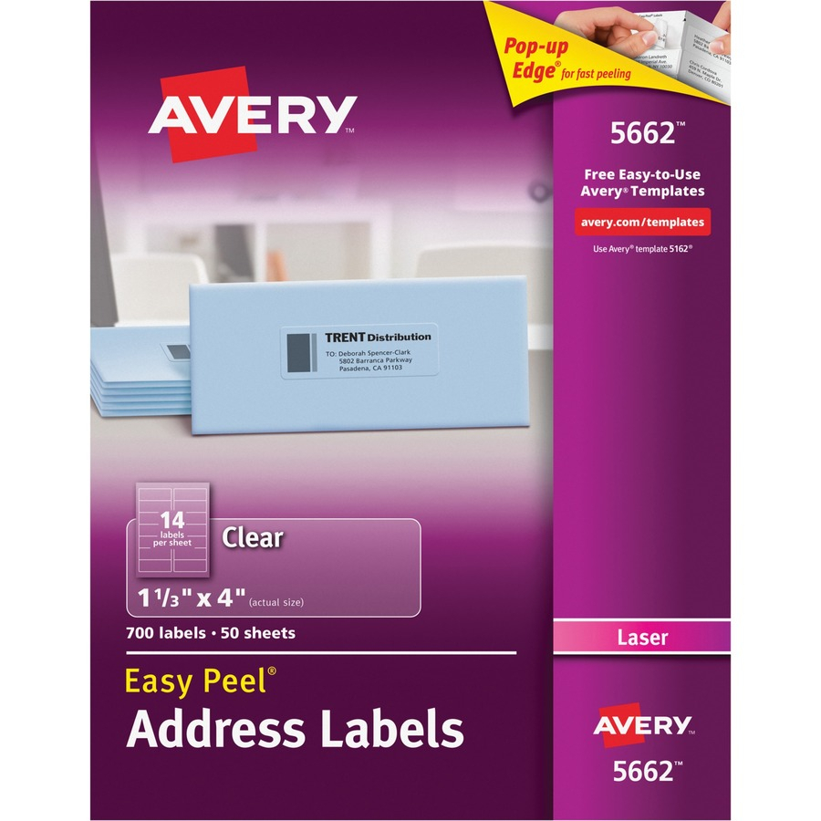 Avery® Matte Clear Address Labels, Sure Feed(Tm) Technology With Regard To Label Printing Template 21 Per Sheet