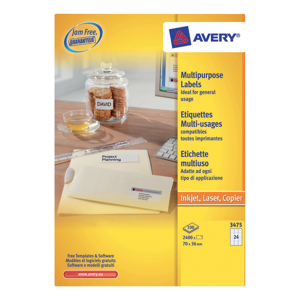 Avery Multipurpose Labels Laser Copier Inkjet 21 Per Sheet Regarding Label Template 21 Per Sheet