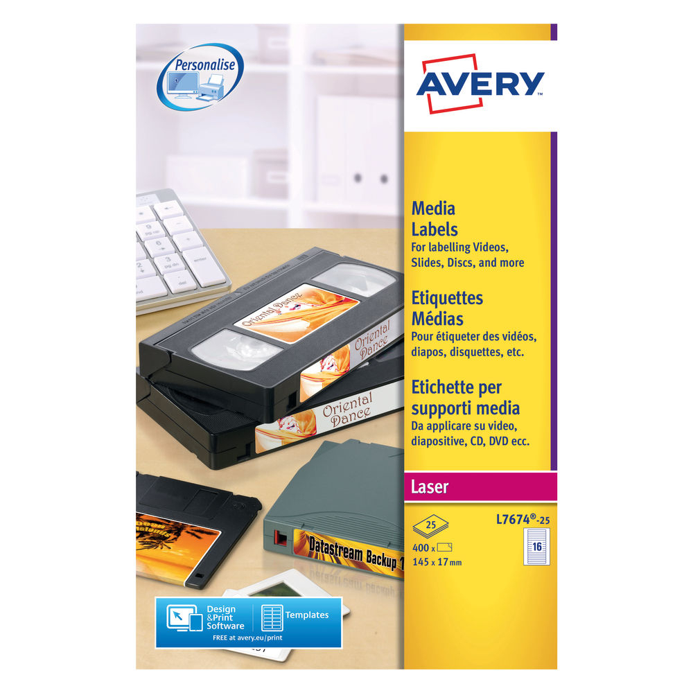 Avery Video Spine Label 145X17Mm 16 Per Sheet Wht(Pack Of 400)L7674 25 Inside Label Template 16 Per Page