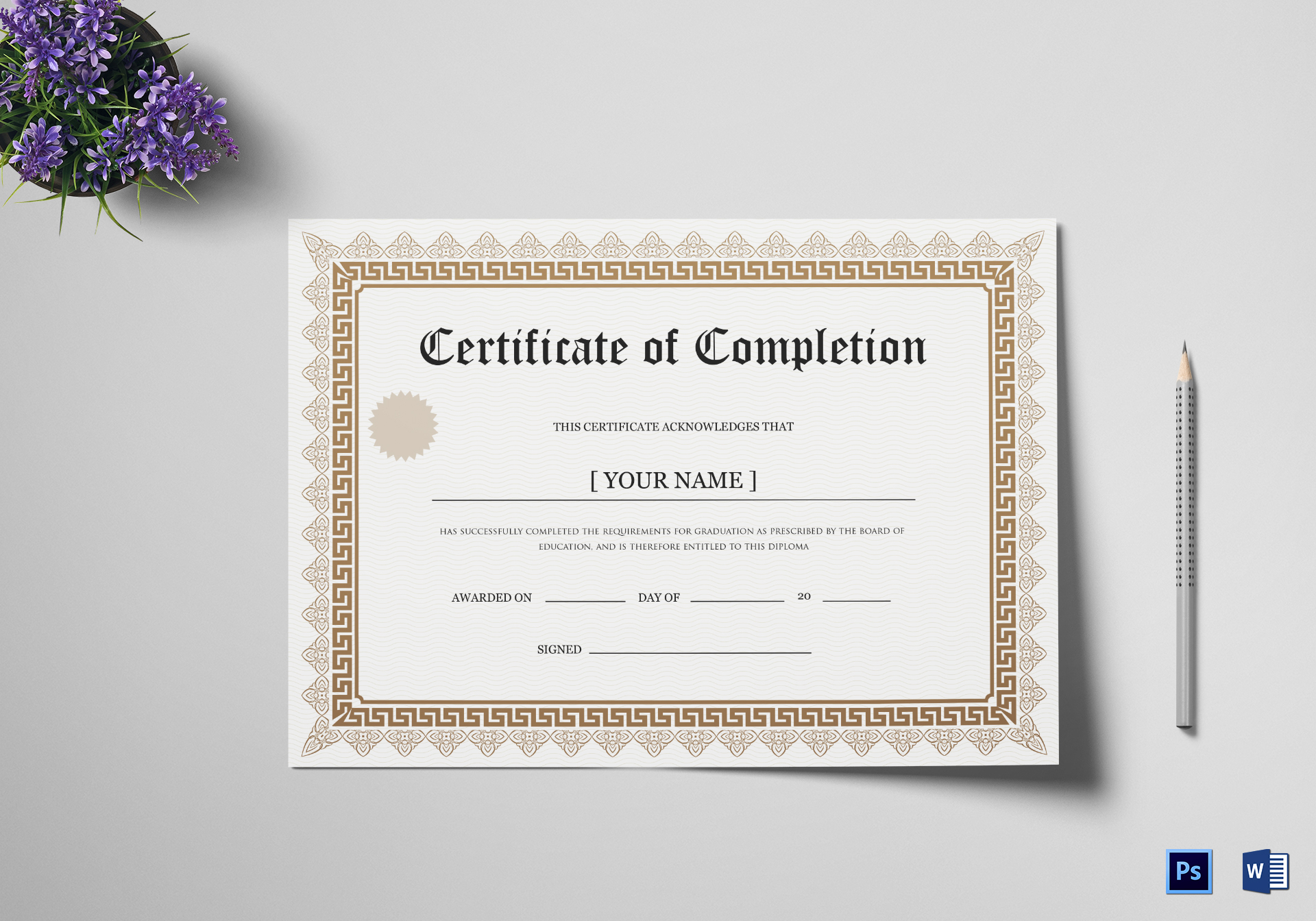 Bachelor Degree Completion Certificate Template throughout Masters
