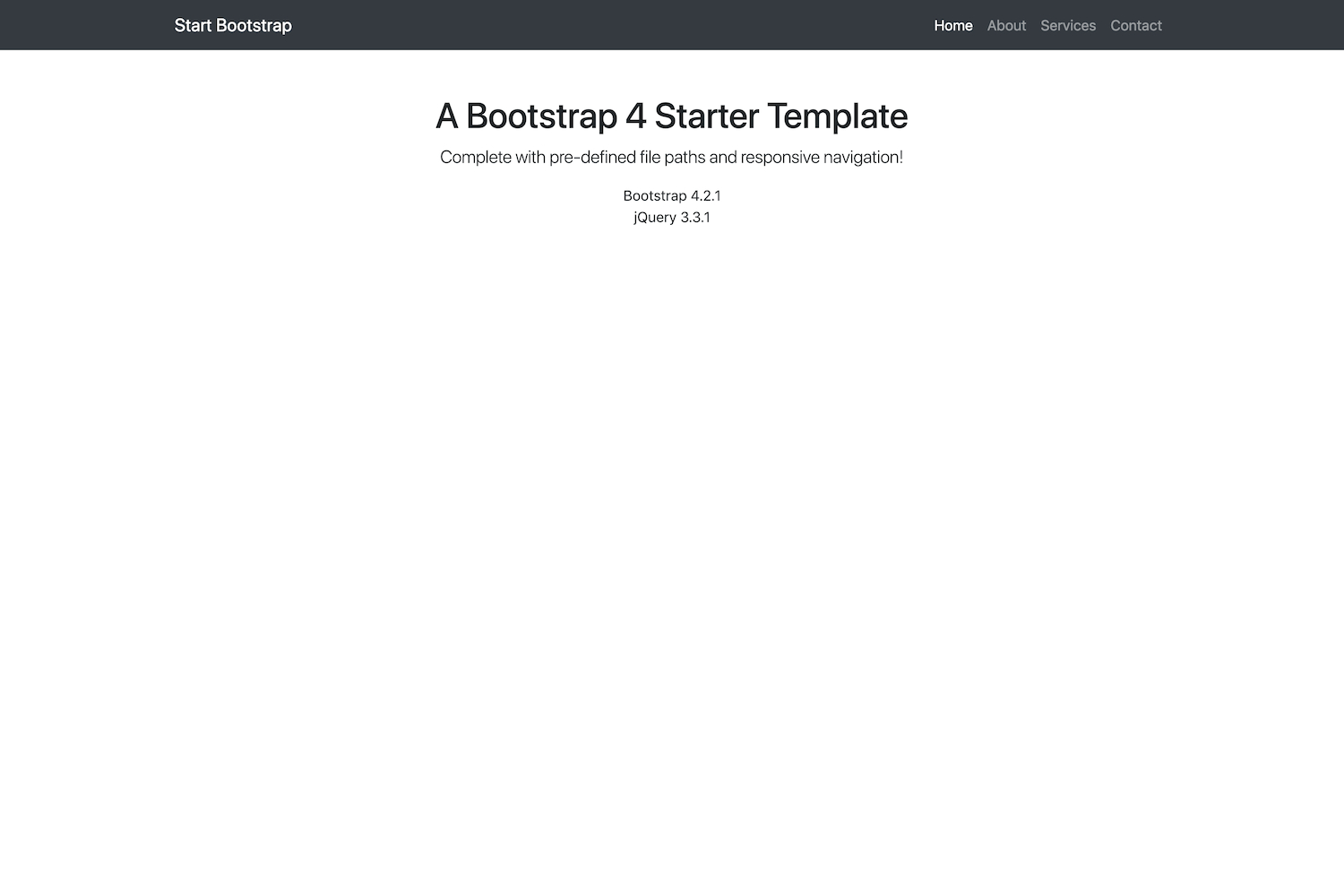 Bare – Bootstrap Starter Template – Start Bootstrap With Html5 Blank Page Template
