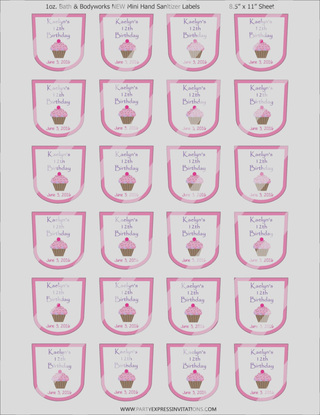 Bath And Body Works Hand Sanitizer Label Template Throughout Hand Sanitizer Label Template