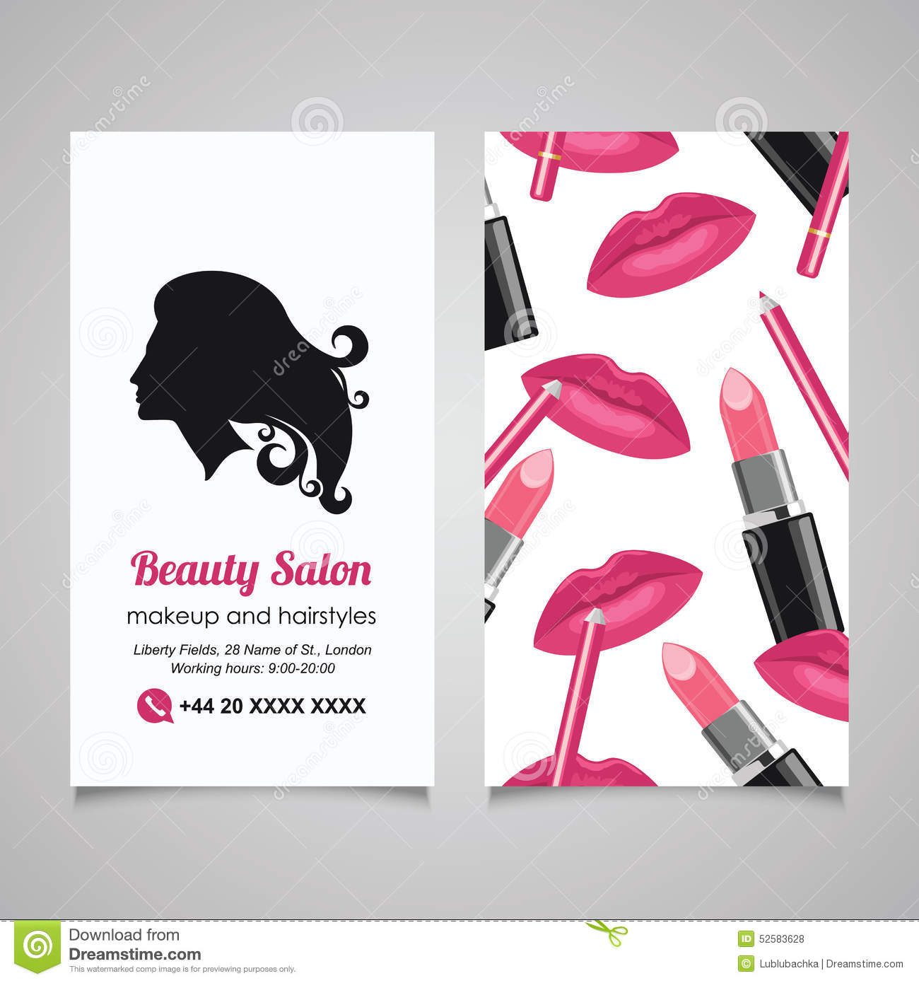 Beauty Salon Business Card Design Template With Beautiful Intended For Hair Salon Business Card Template