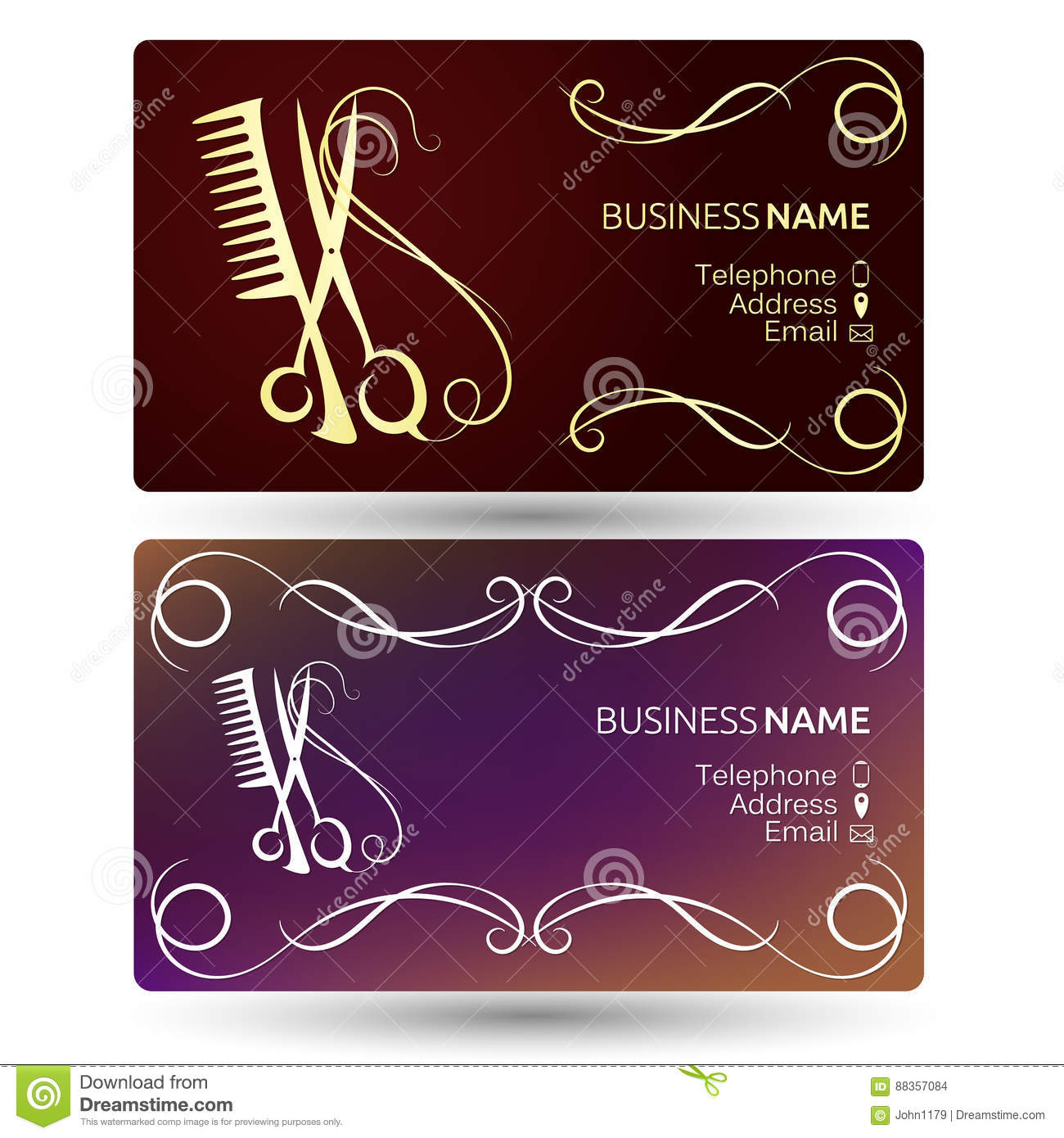 Beauty Salon Business Card Template Stock Vector Pertaining To Hairdresser Business Card Templates Free
