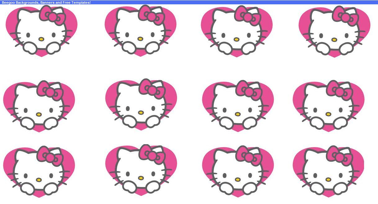 Beegoo Designs: "hello Kitty Hearts" Background & "hello Inside Hello Kitty Banner Template