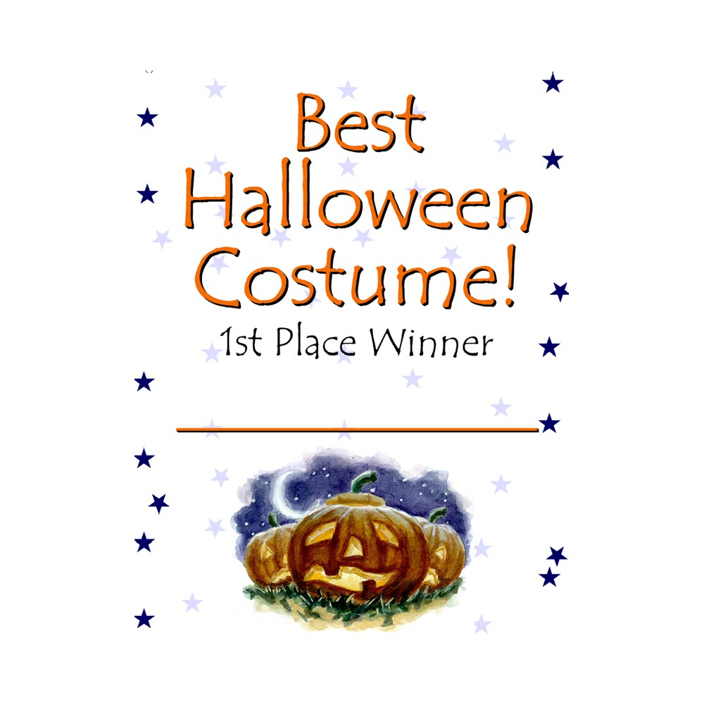 Best Halloween Costume Certificate Award With Halloween Costume Certificate Template