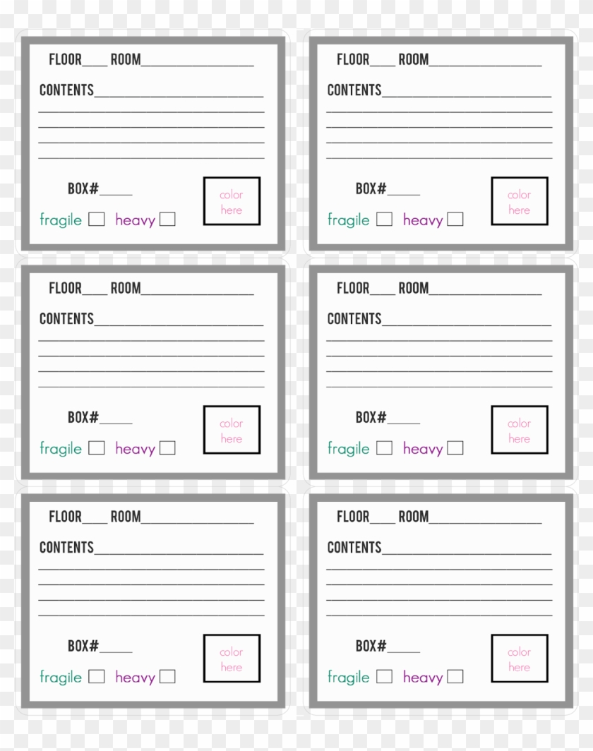 Best Printable Moving Labels | Bates's Website Pertaining To Moving Box Labels Template