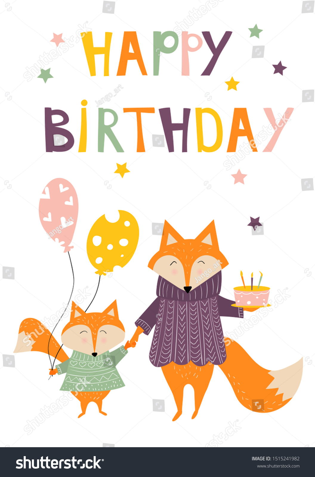 Birthday Card Design Cute Fox Mom Stock Vector (Royalty Free Throughout Mom Birthday Card Template