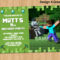 Birthday Invitation Card : Minecraft Birthday Invitations Throughout Minecraft Birthday Card Template