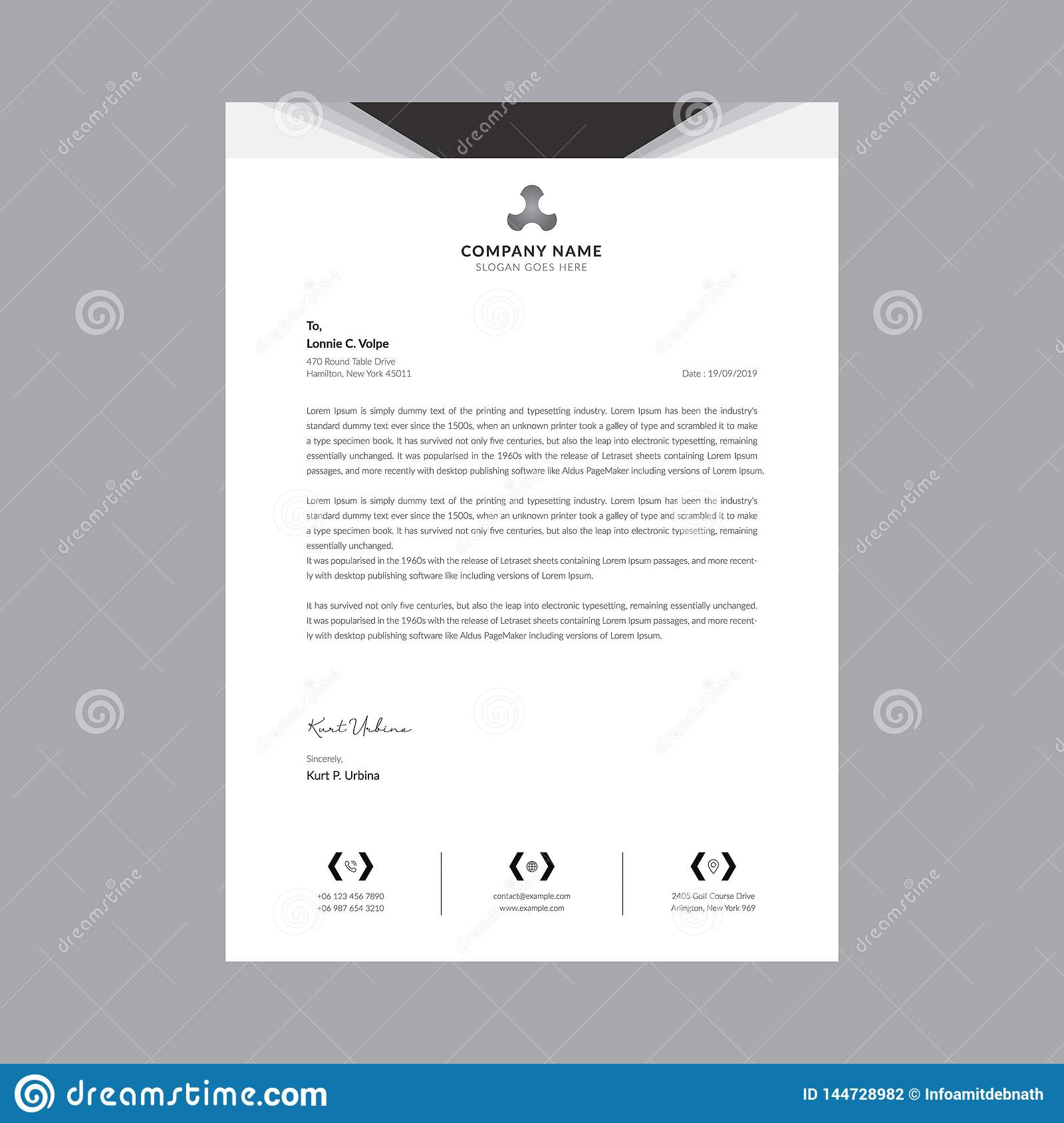 Black And White Business Letterhead Templates Stock Vector With Regard To Legal Letterhead Templates Free