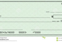 Blank Check With Open Space For Your Text Stock Illustration intended for Large Blank Cheque Template