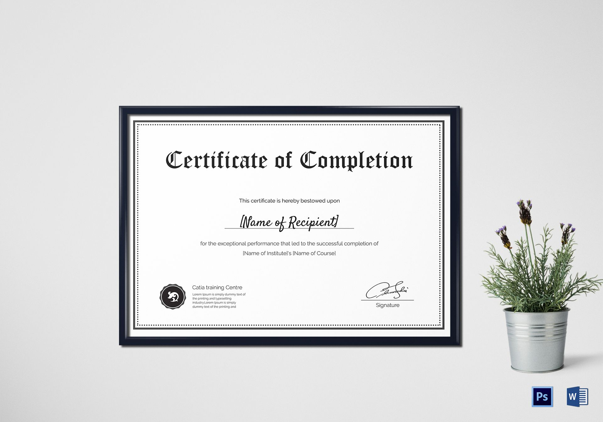 Blank Completion Certificate Template Inside Mock Certificate Template